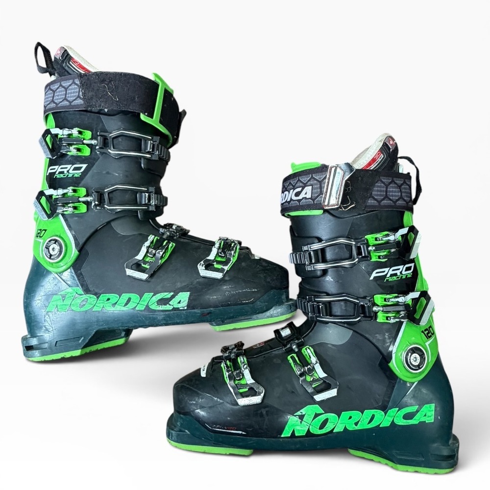 Nordica Promachine 120 Ski Boots Black Lime Green Mondo 29 29.5 GripWalk 335mm